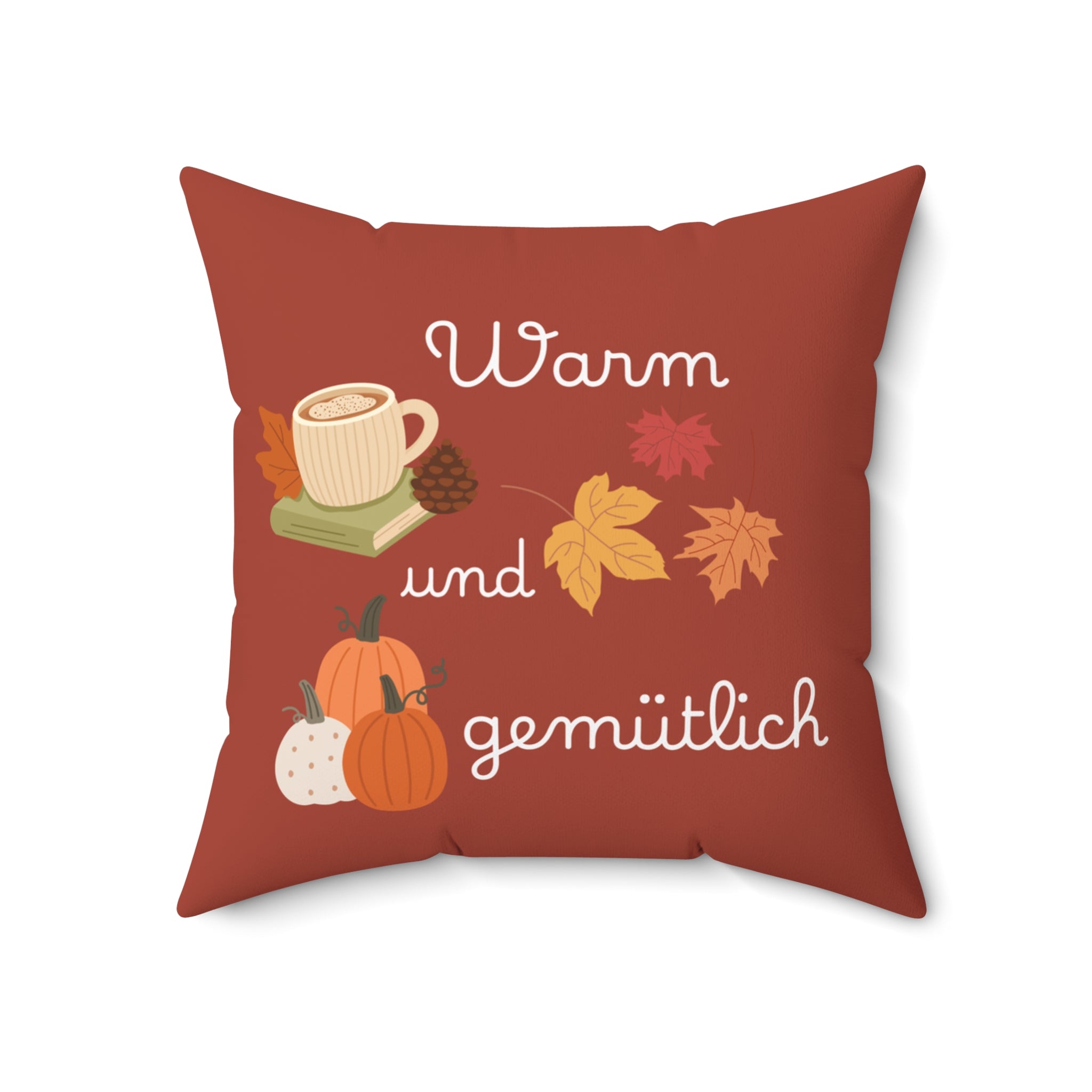 German Warm und gemütlich Autumn Cozy Pillow, Fall Decor Throw Pillow