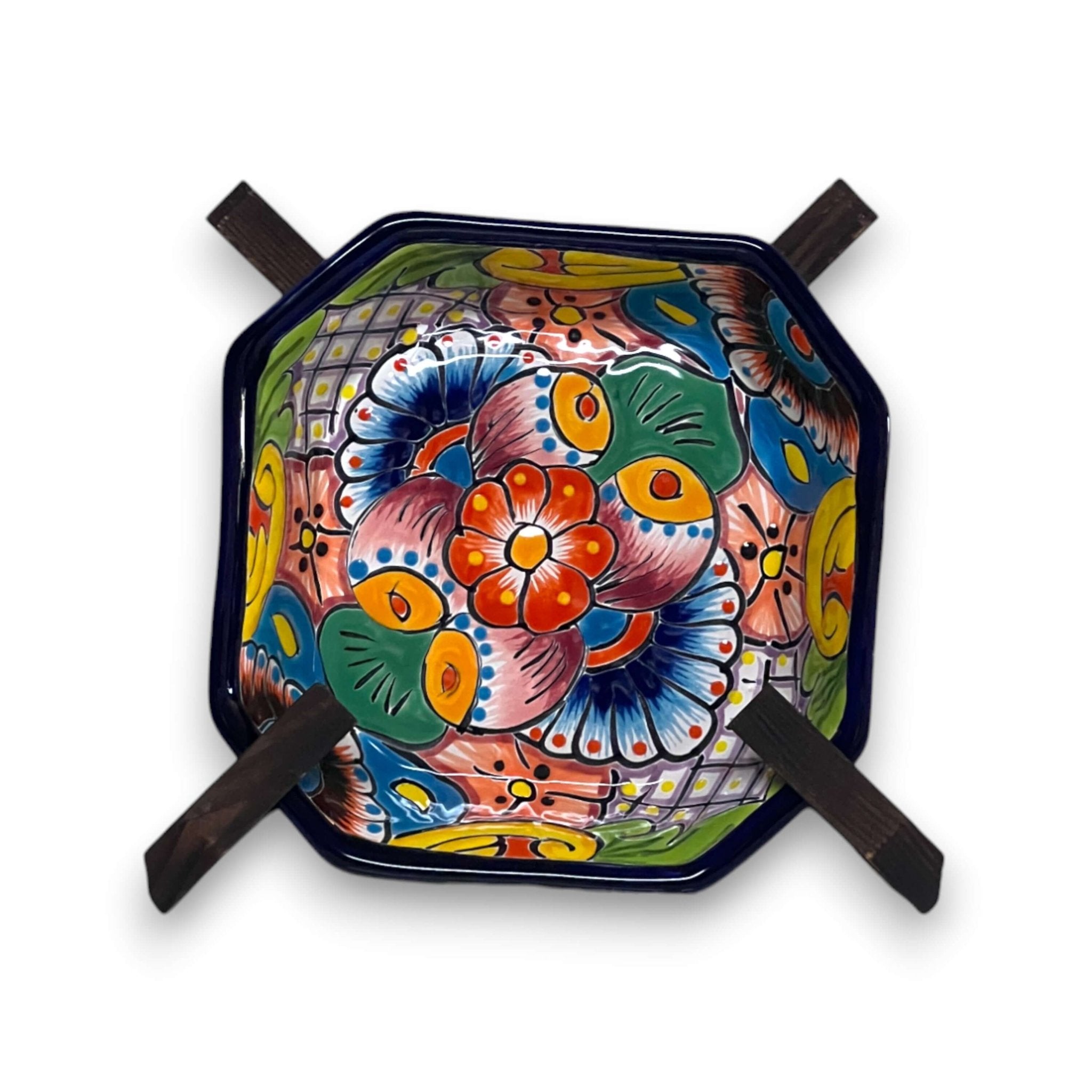 6.5" Square Talavera Bowl | Hand-Painted Mexican Dinnerware Talavera Bowl La Vie Bien 6.5" Square Talavera Bowl | Hand-Painted Mexican Dinnerware
