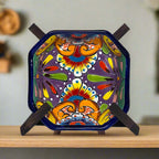 6.5" Square Talavera Bowl | Hand - Painted Mexican Dinnerware Talavera Bowl La Vie Bien 6.5" Square Talavera Bowl | Hand - Painted Mexican Dinnerware