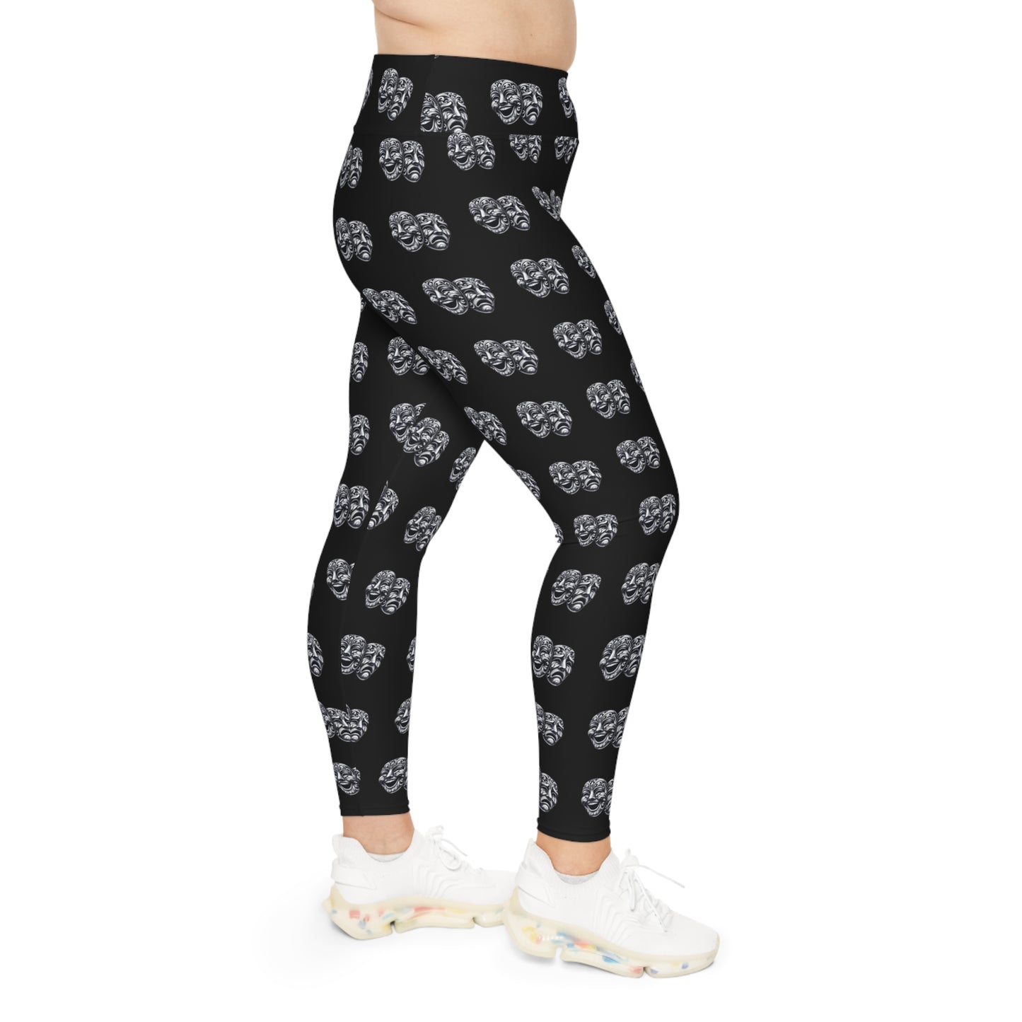 Plus size drama mask leggings