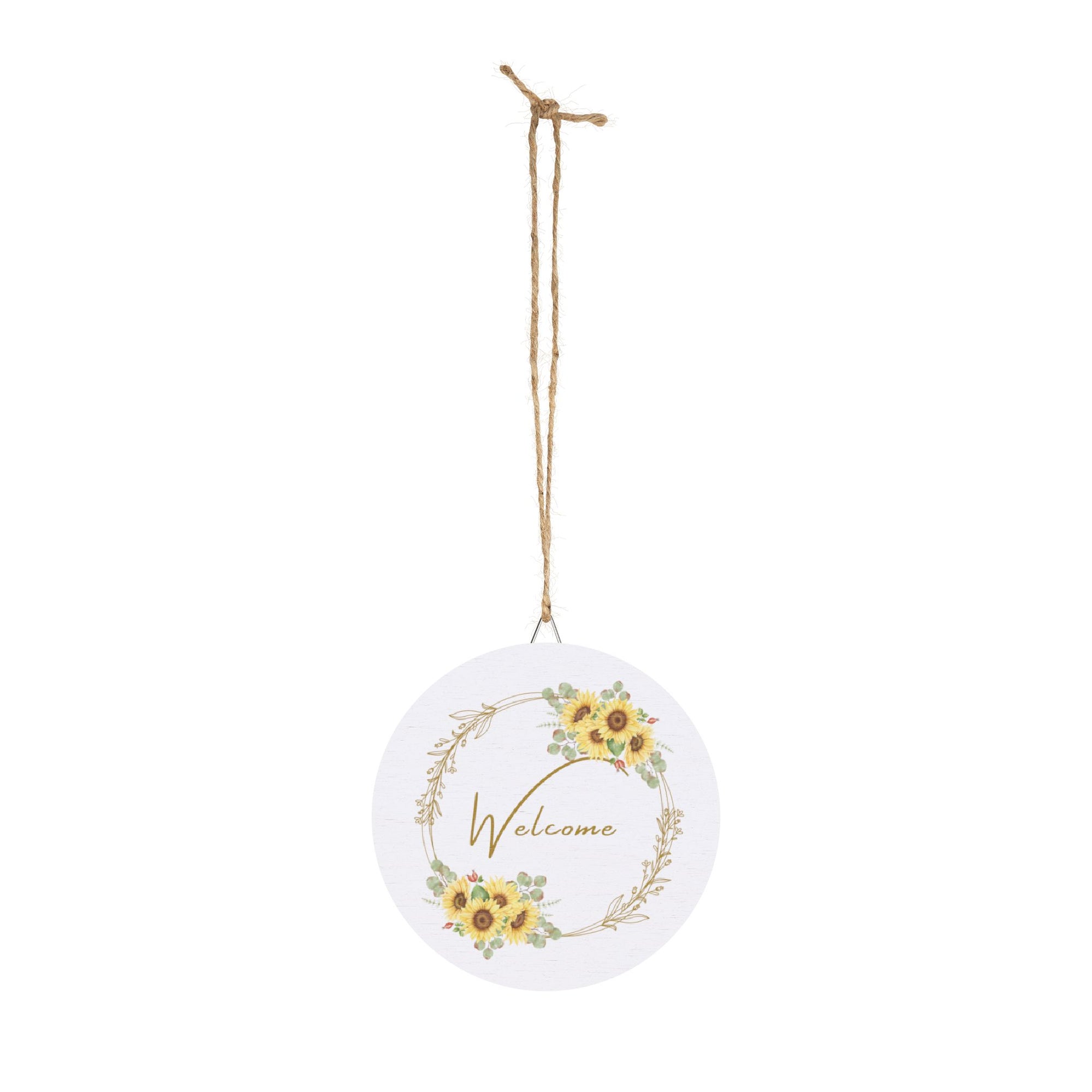Wooden hanging Sunflower Welcome Sign