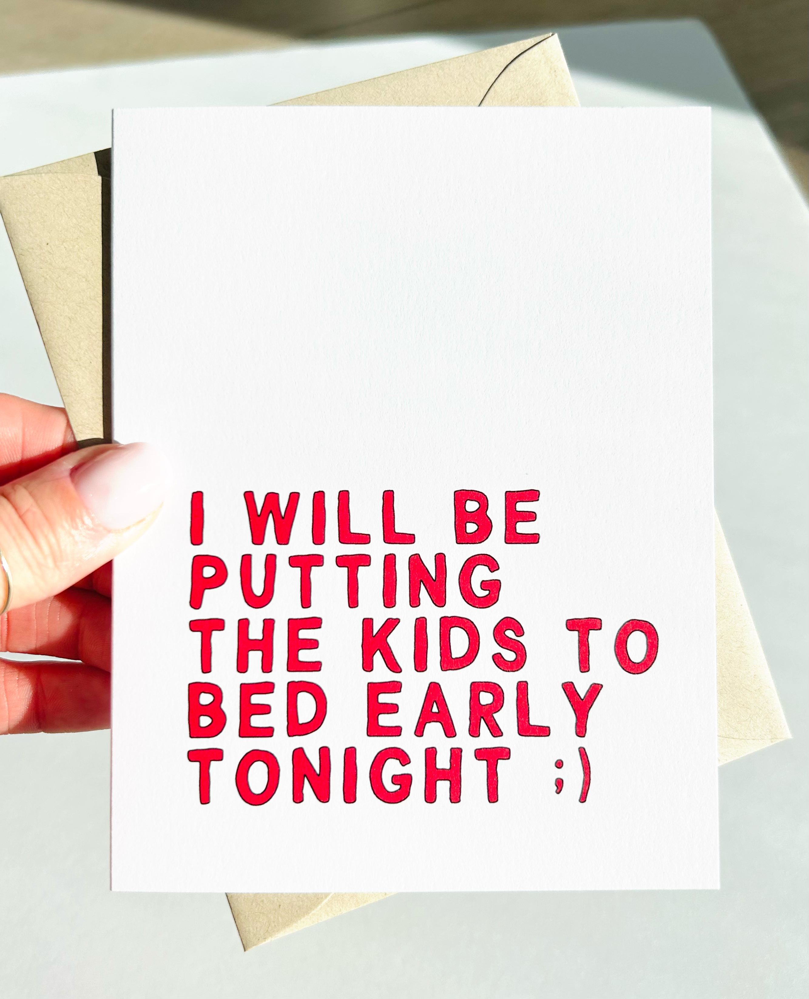Putting the Kids to Bed Early Tonight Funny Valentines Day Card for Parents