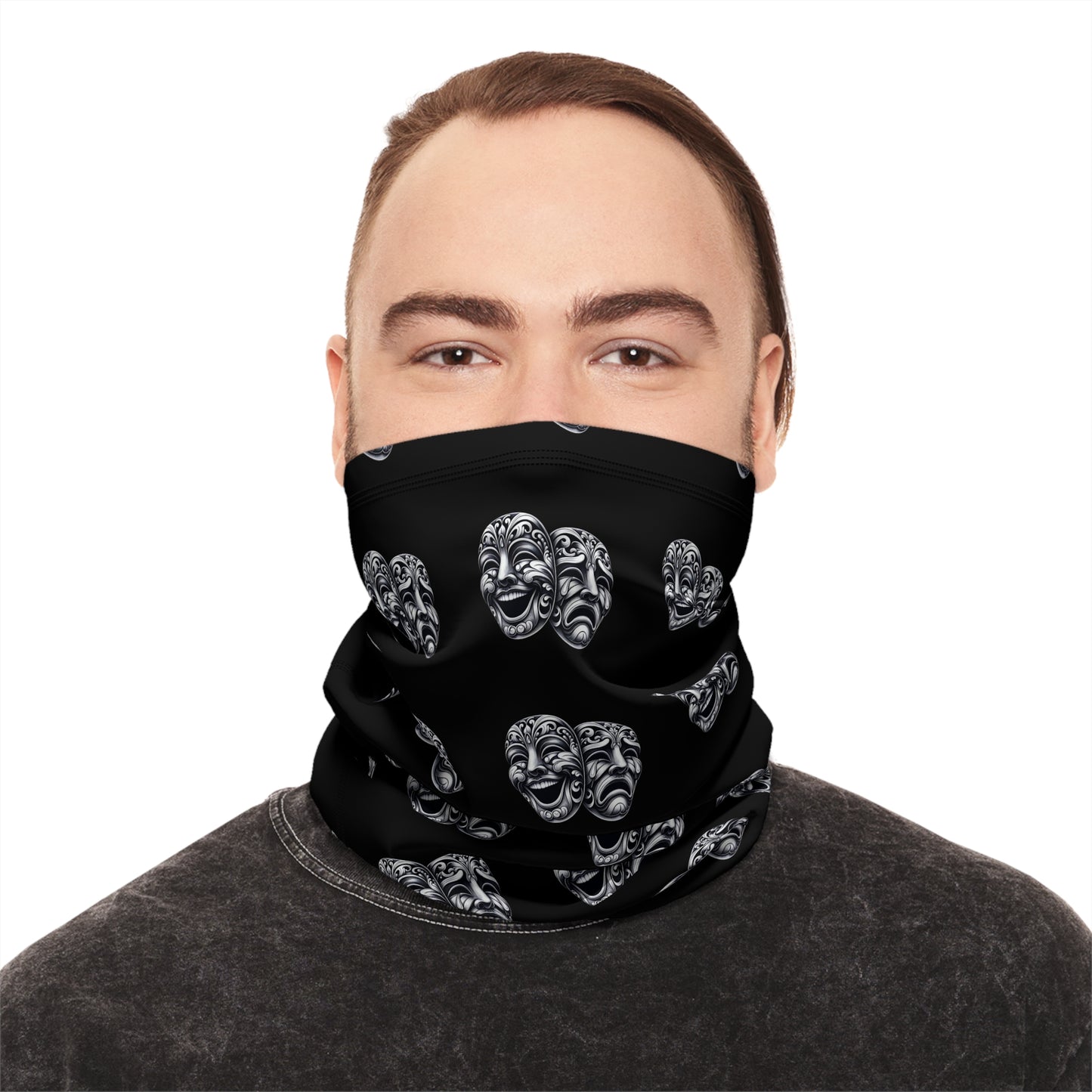 Masques de tragédie et de comédie Foulard d'hiver avec cordon de serrage