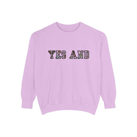 Yes and block text Sweatshirt, Comfort Colors