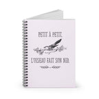 Petit à Petit French Quote bird spiral notebook | Ruled Journal by Printify