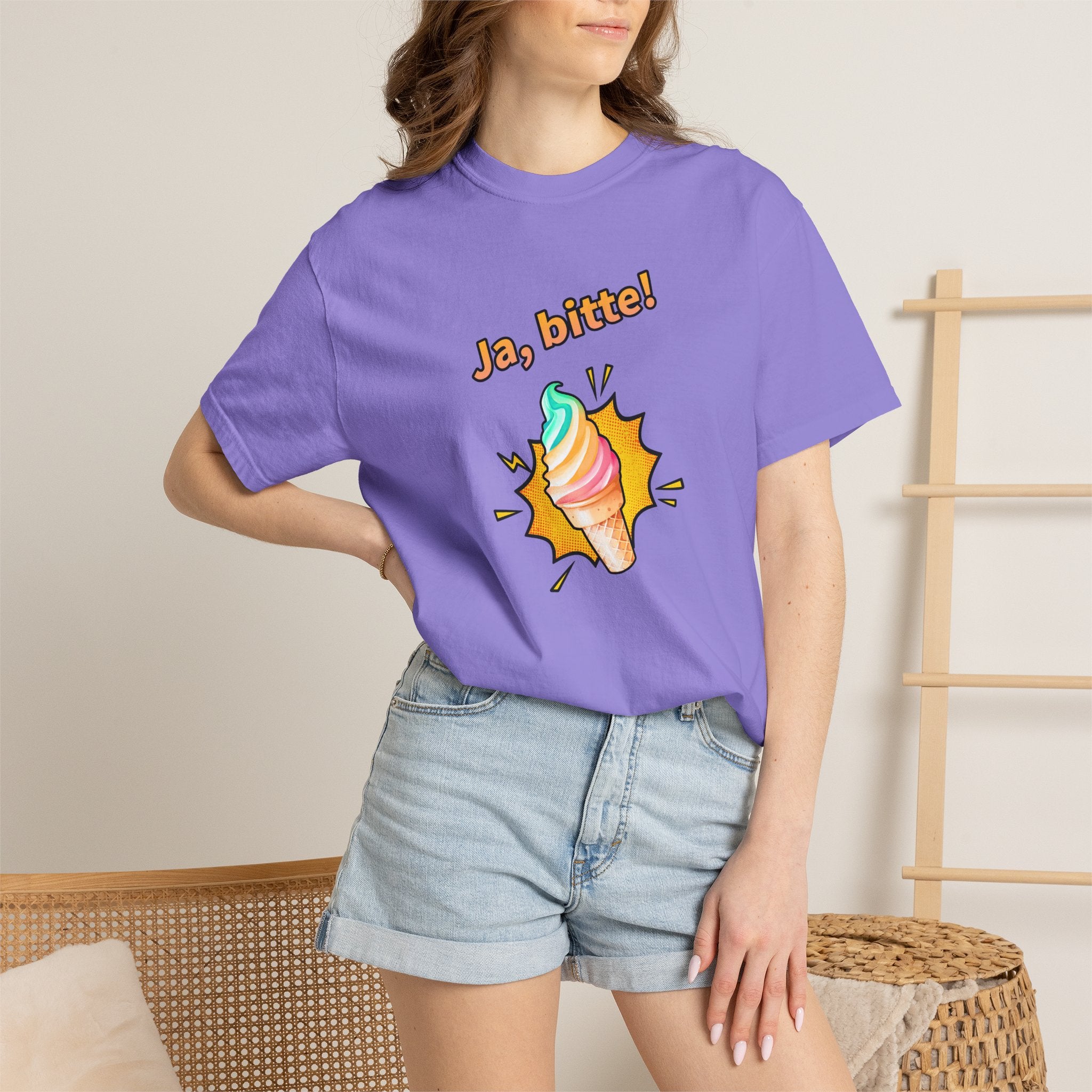 Ja Bitte! Rainbow Soft Serve Ice Cream German T-Shirt