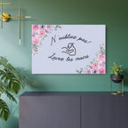 N'oubliez pas lavez les mains metal Floral Bathroom Sign by Printify