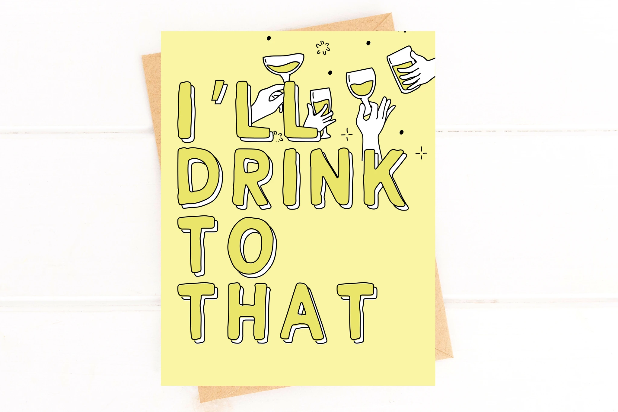 I'll Drink to That Congratulations Card Engagement Wedding by Five Dot Post