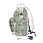 Italian chic Pattern Diaper Backpack with espresso, scooter, Italian flag, and Italian phrases