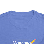 Manzana Apple and Pencil Toddler Tee Shirt by Printify