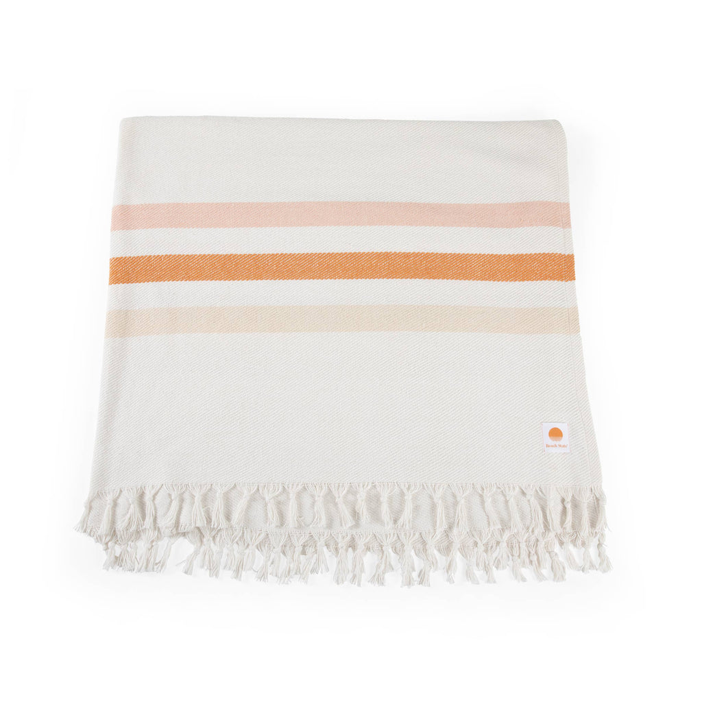 Oceanside Sunset Stripe Cotton Beach Blanket by Beach State
