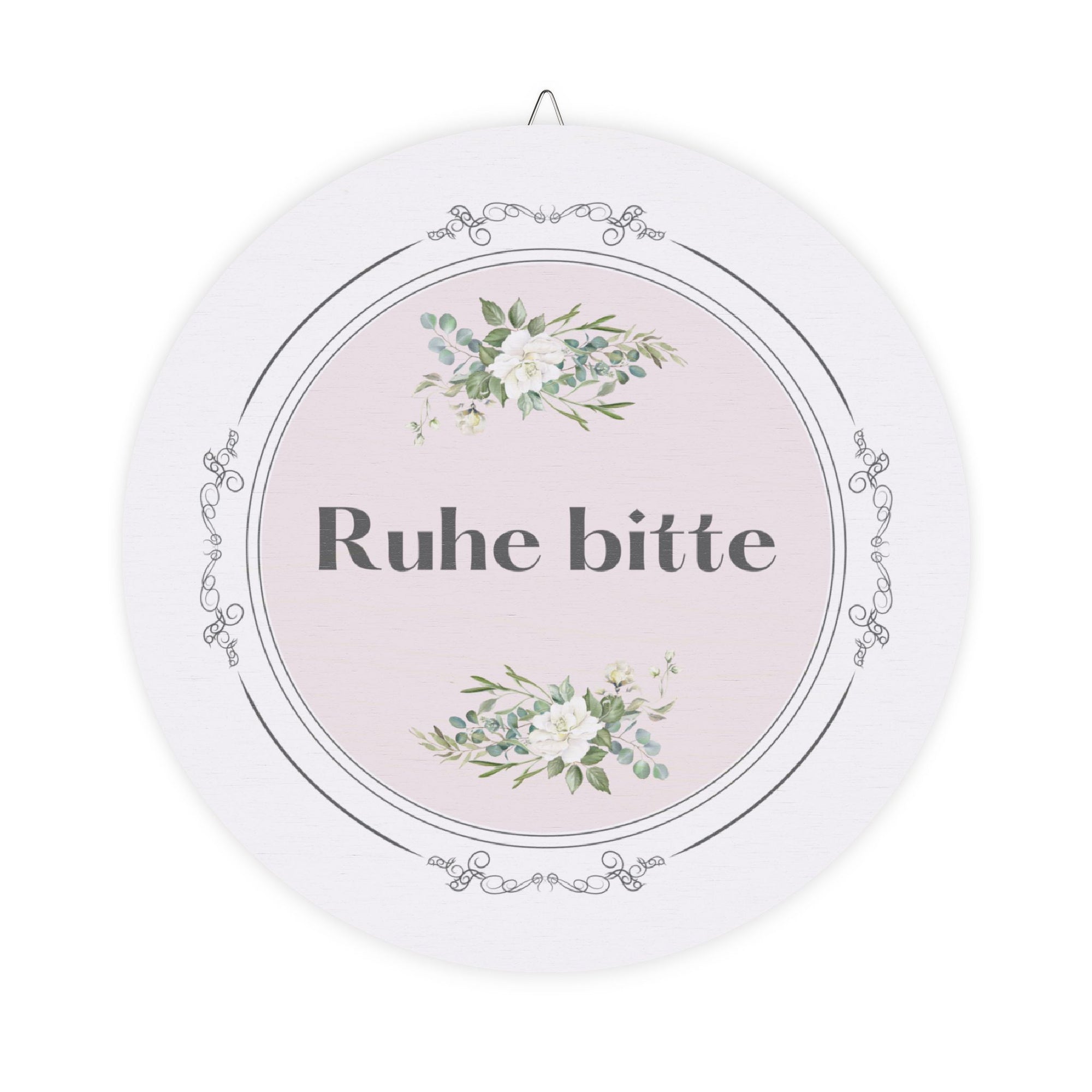 Ruhe bitte German hanging wooden wall sign