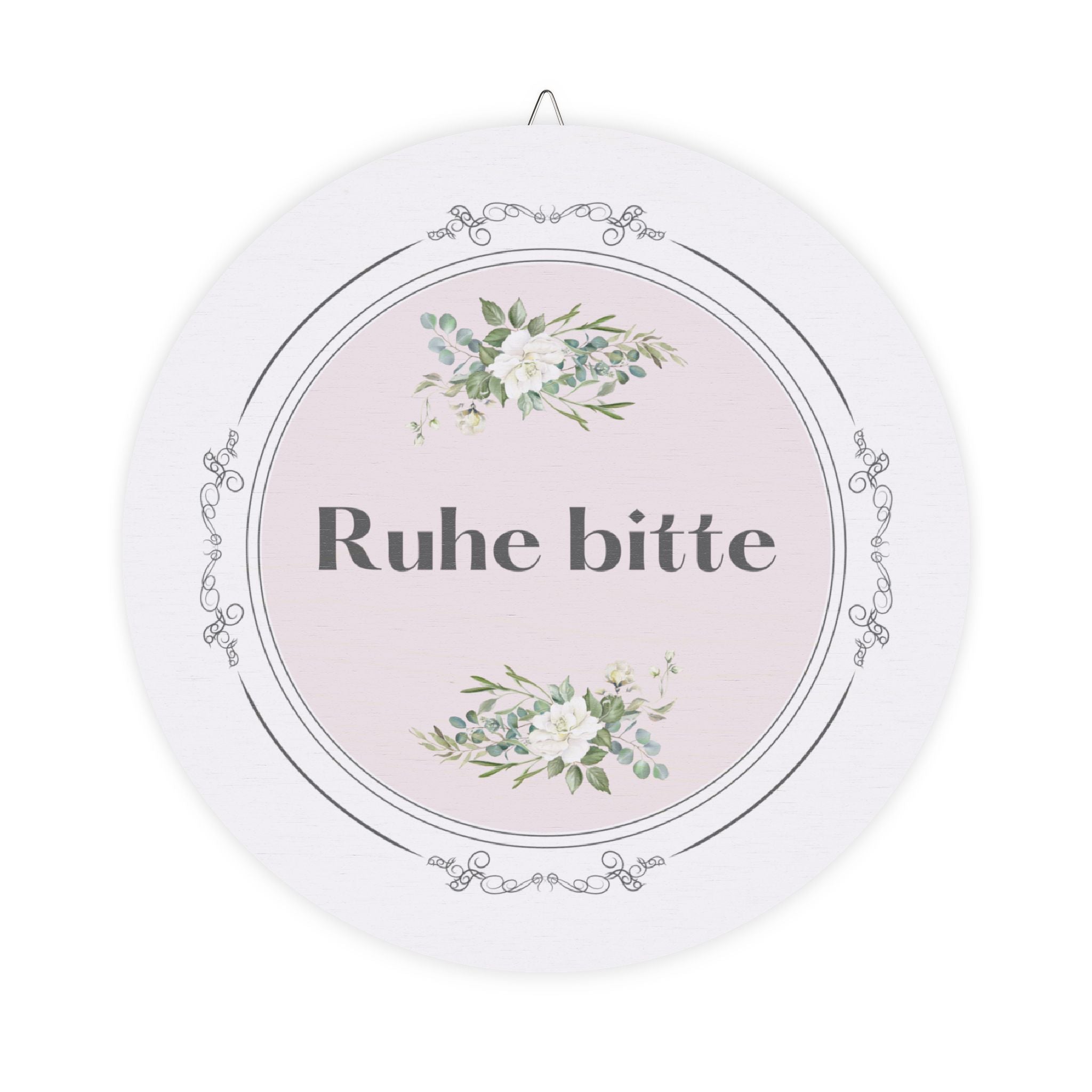 Ruhe bitte German hanging wooden wall sign