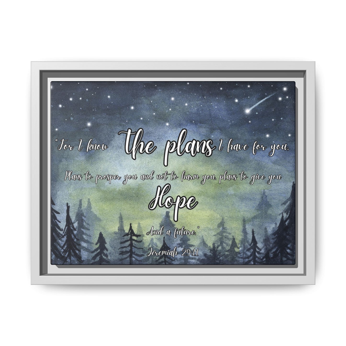 Jeremiah 29:11 Bible Verse wall art framed canvas