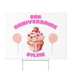 Bon anniversaire first birthday customizable yard Sign by Printify