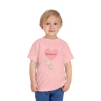 Bonjour Toddler Tee with Bunny & Heart by Printify