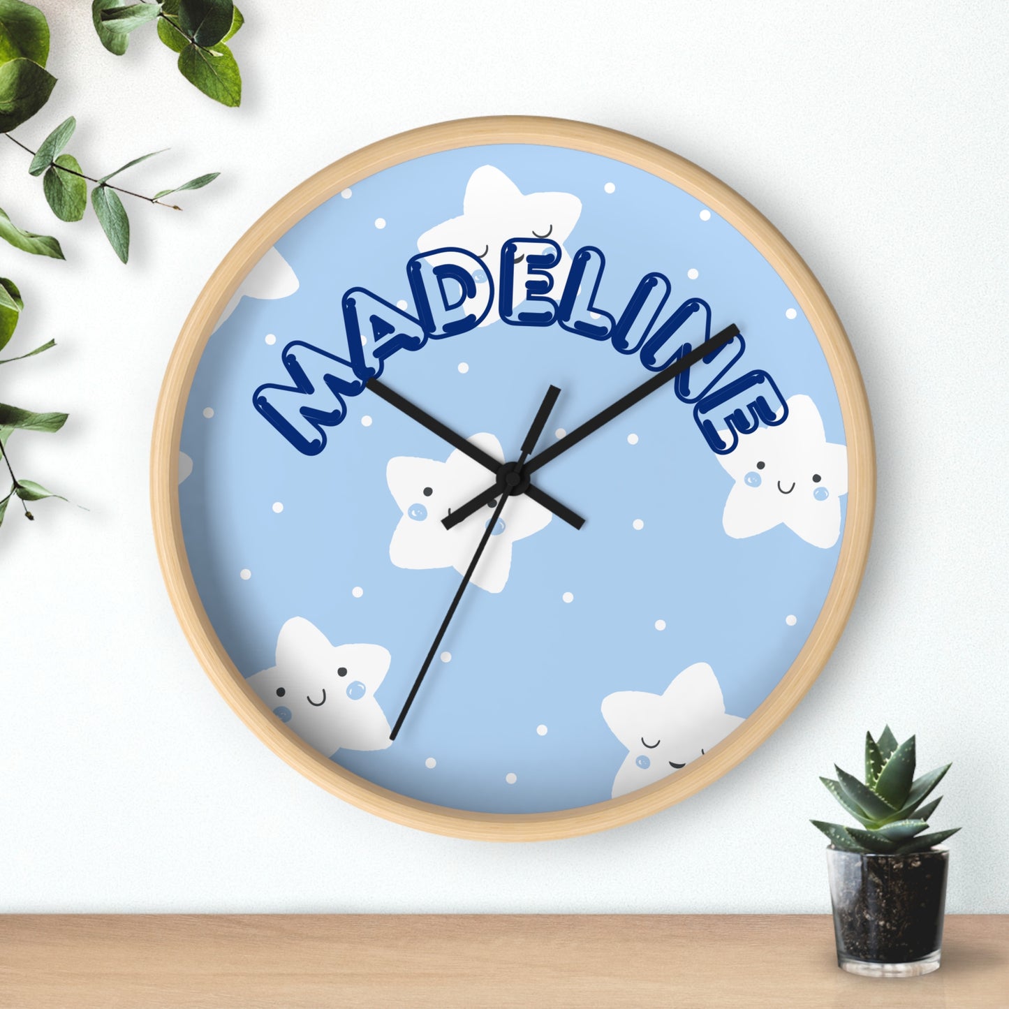Customizable Kid's room name wall clock