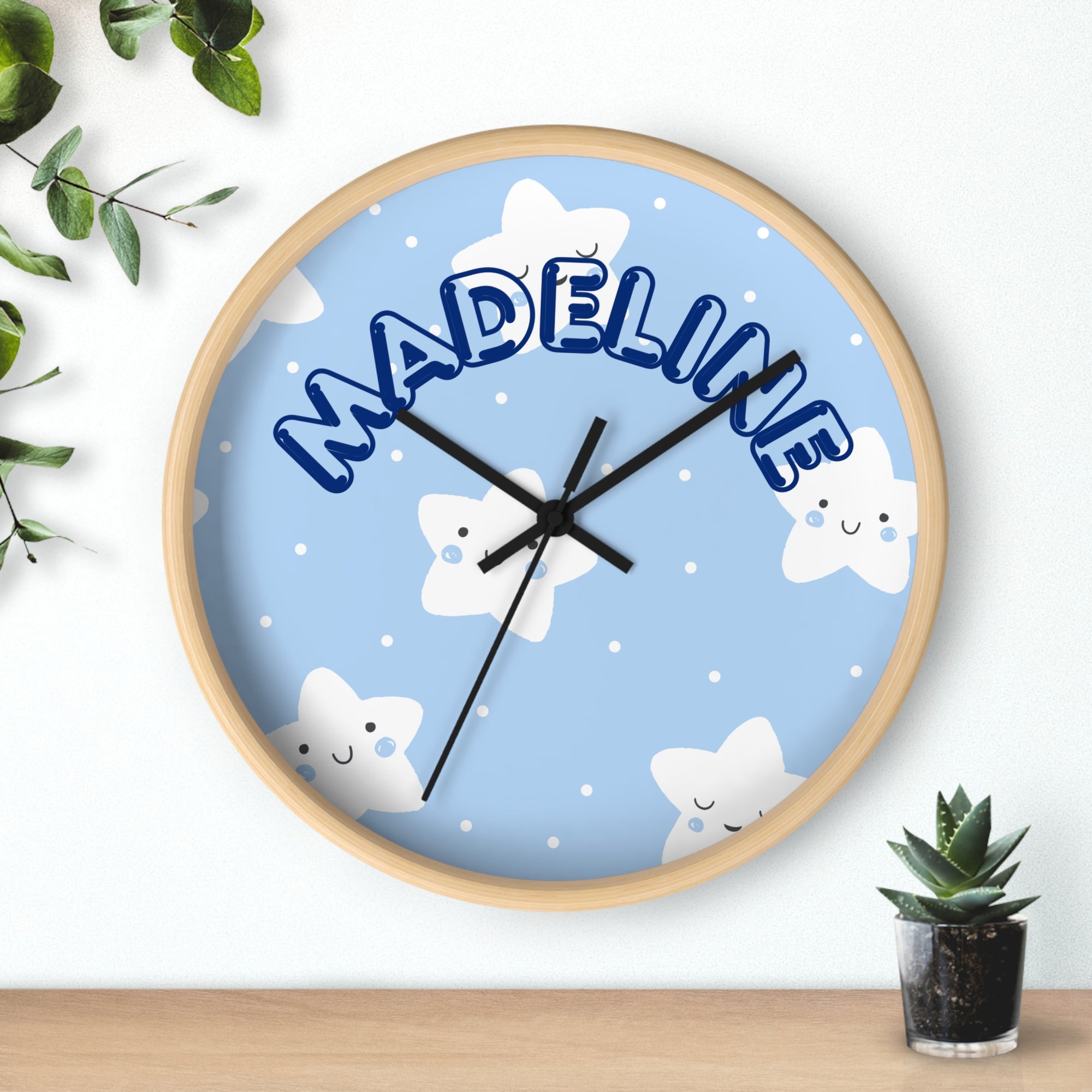 Customizable Kid's room name wall clock