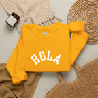 HOLA embroidered collegiate font Crewneck Sweatshirt - Gift for Spanish speakers