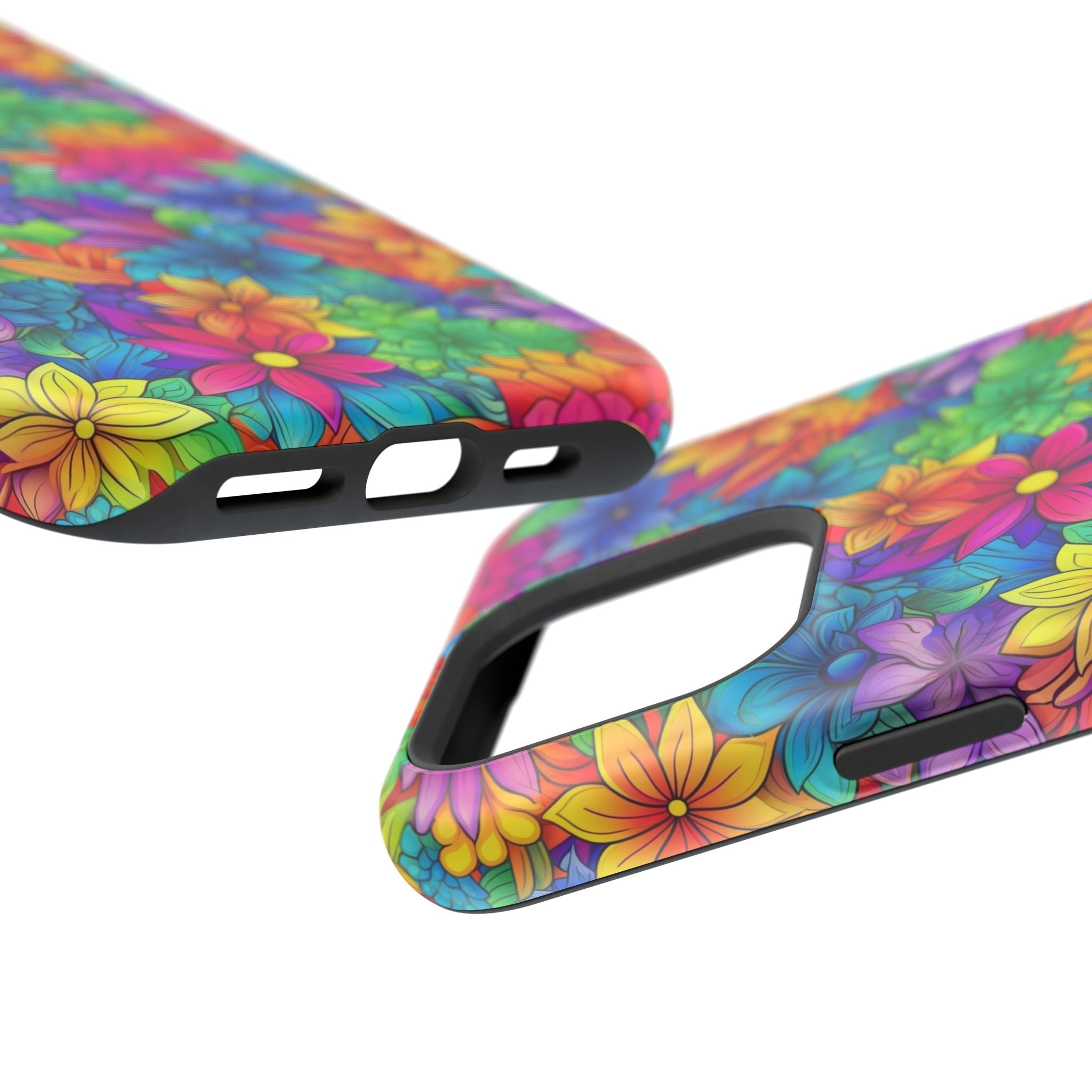 Bespattered Facade Bright Rainbow Flowers Impact-Resistant Case