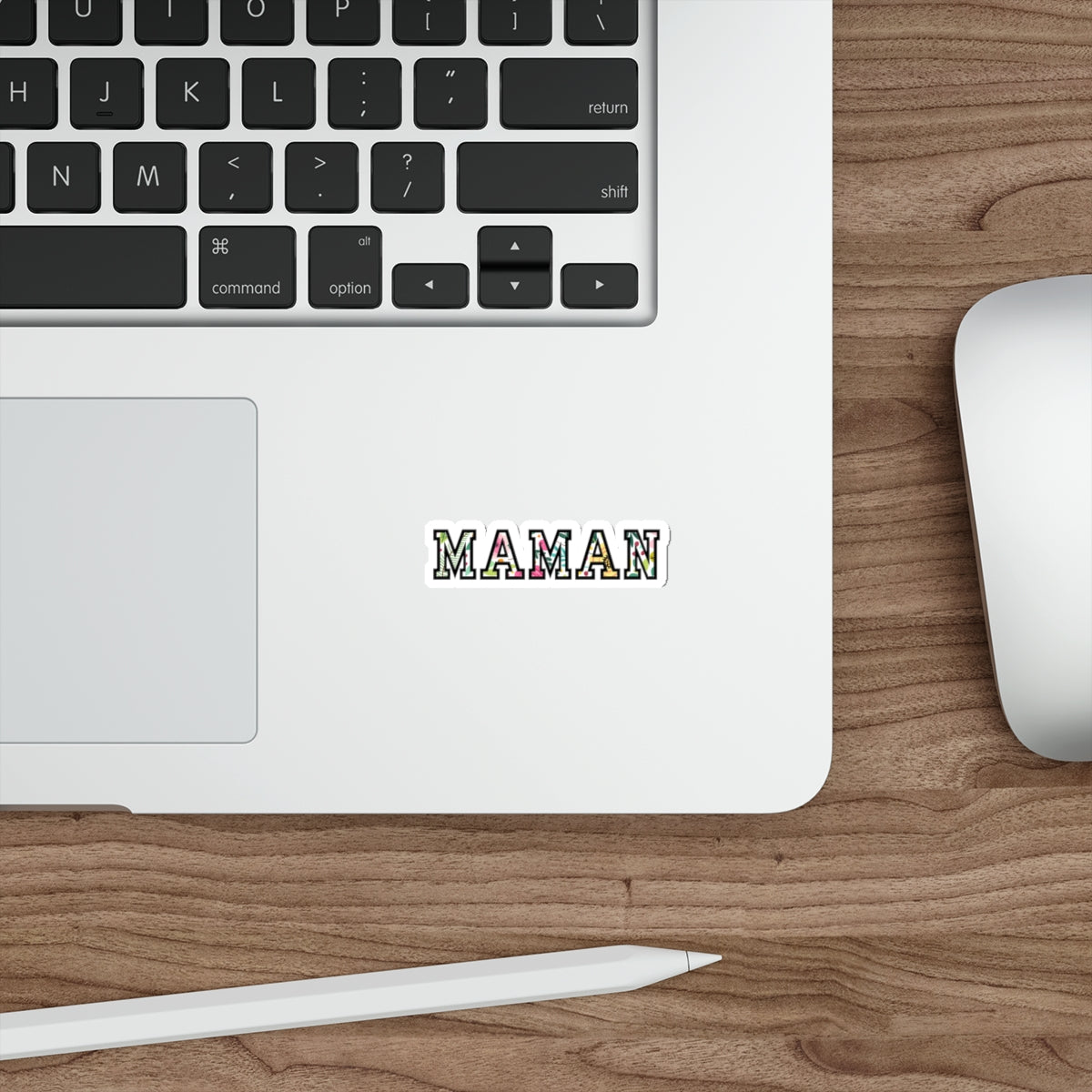 Floral French Maman Die-Cut Sticker