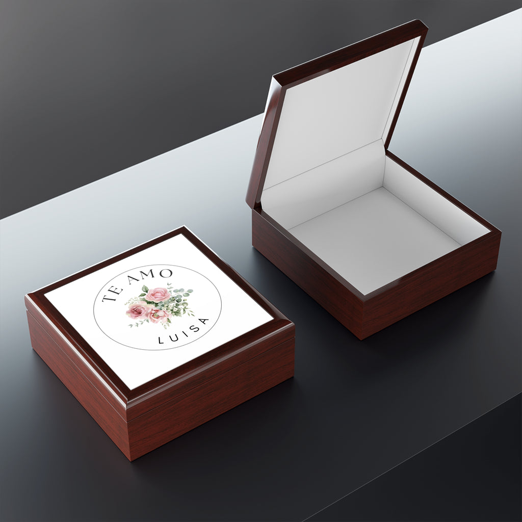 Personalized Te Amo Jewelry Box with Name
