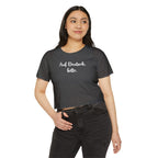 Auf Deutsch, bitte script crop top, German phrase tee, minimalist typography