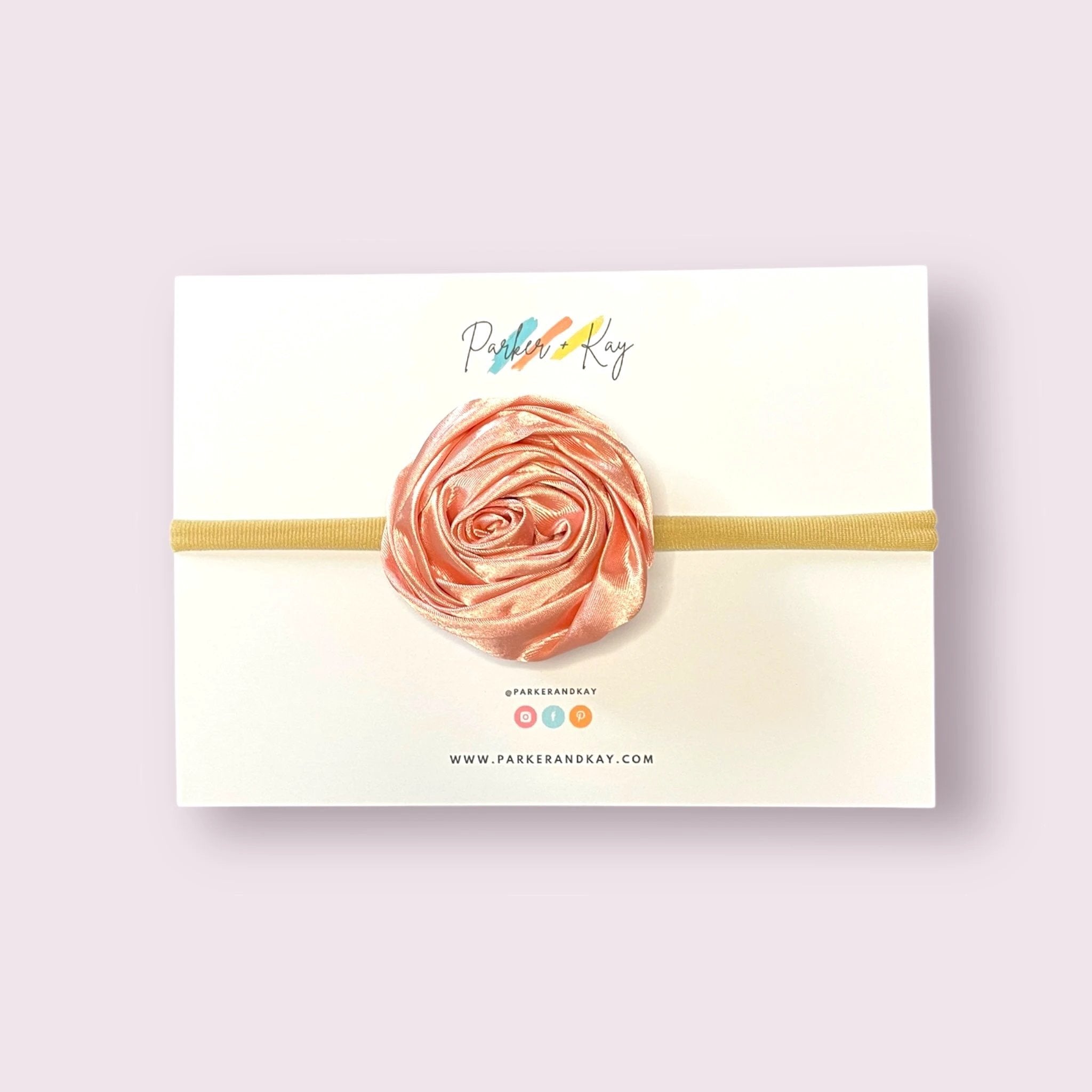 Satin Rose Baby Headband by Parker + Kay Creative