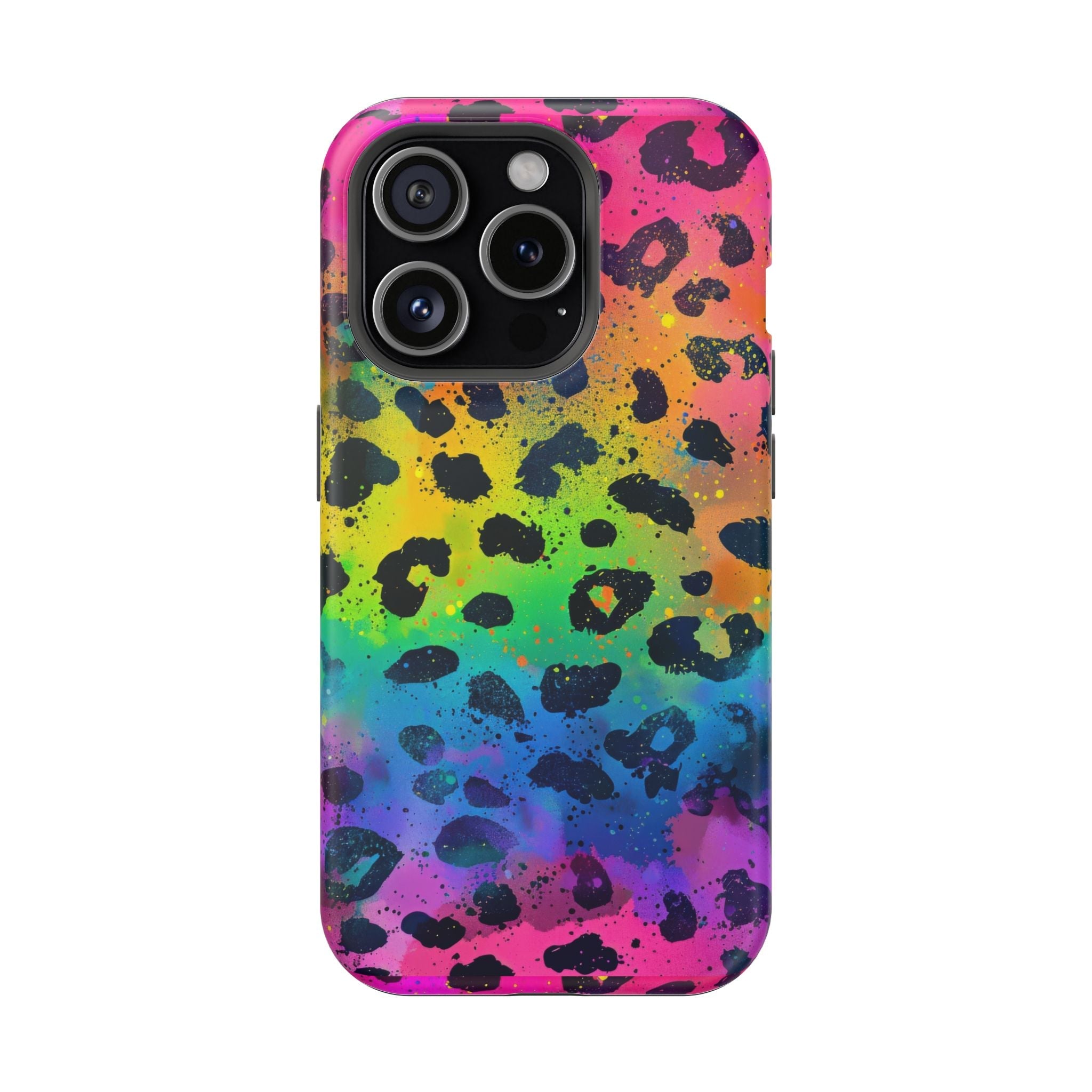Bespattered Facade Neon Leopard Impact-Resistant Case