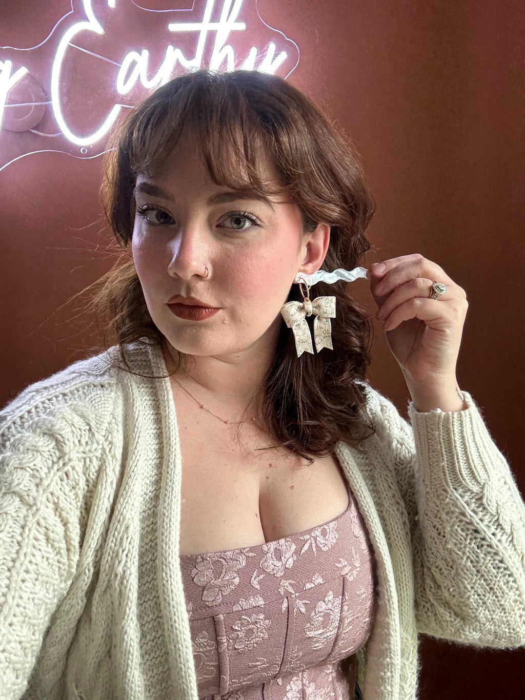 Green Fine Line Bunny Bows by Shop Something Earthy