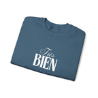 Embroidered Très Bien Sweatshirt -French Phrase Graphic Crewneck by Printify
