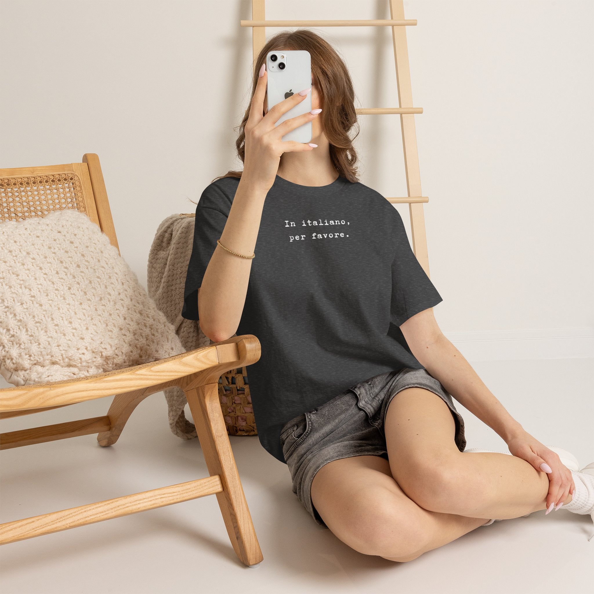 In Italiano, Per Favore. Graphic Tee, Minimalist Italian Phrase T-Shirt