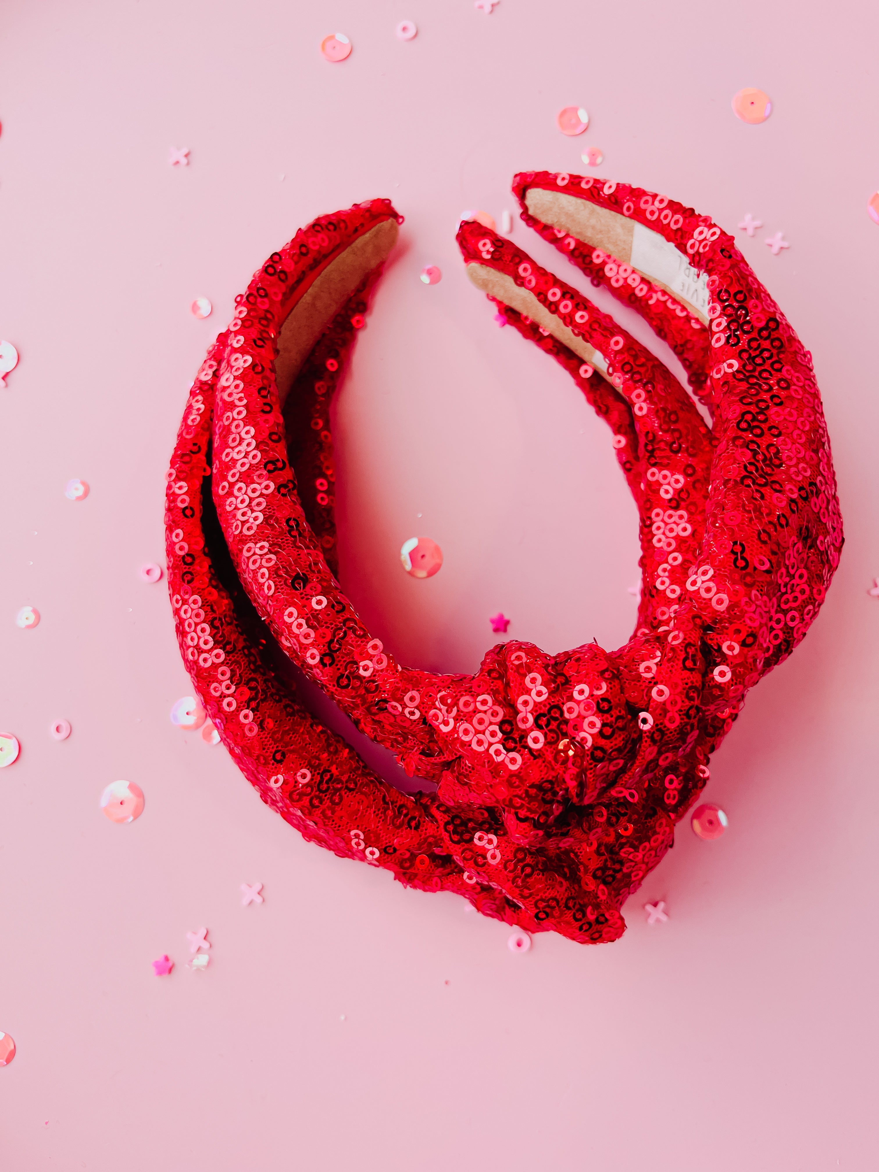 Red Sequins Knotted Headband for Girls & Women