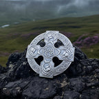 Scottish Thistle Cross Plaid Pin - Handmade in Scotland