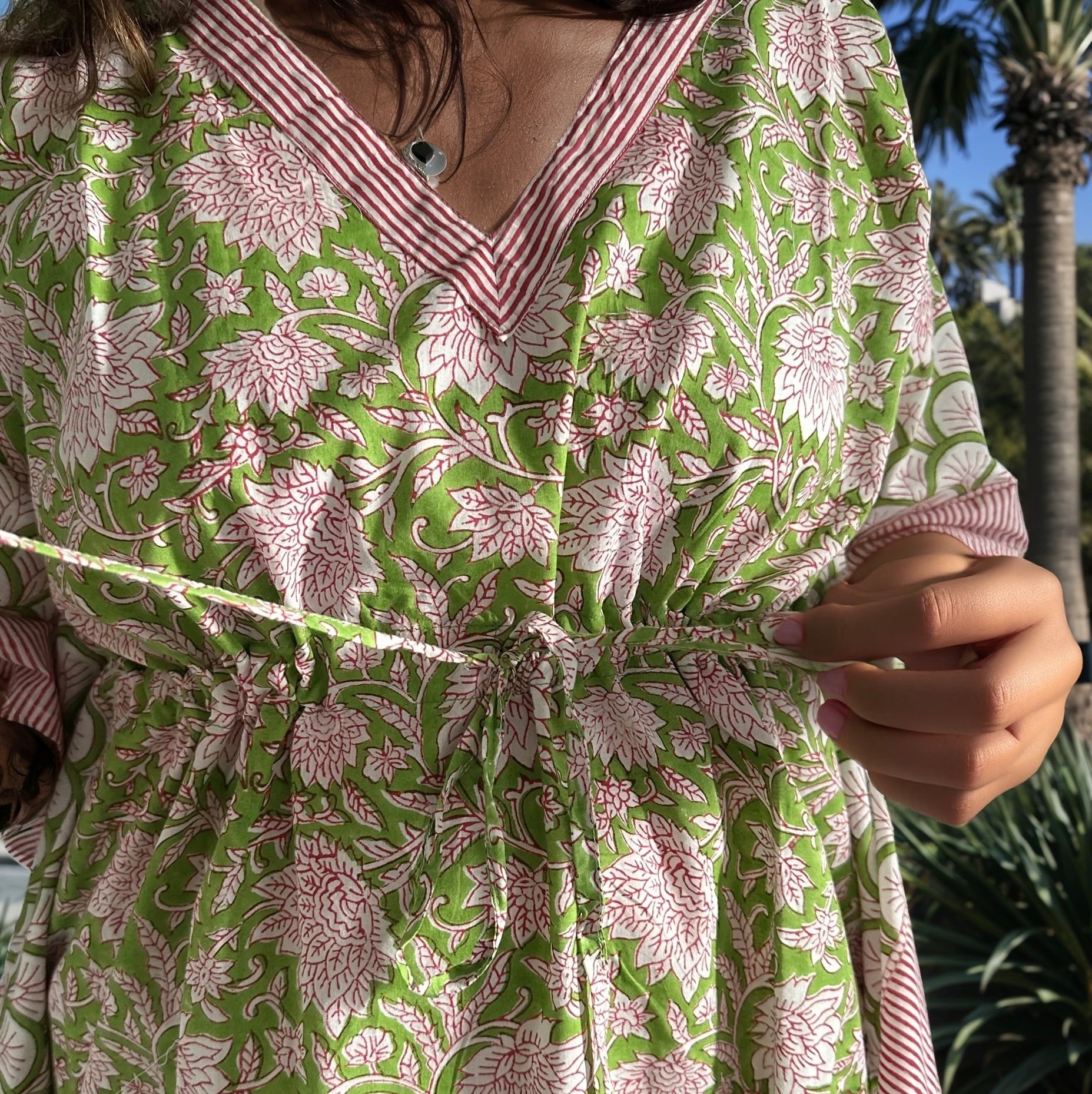 Soléa Block Print Cotton Caftan