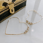 Herkimer Diamond Heart Threader Earrings by Derive Jewelry