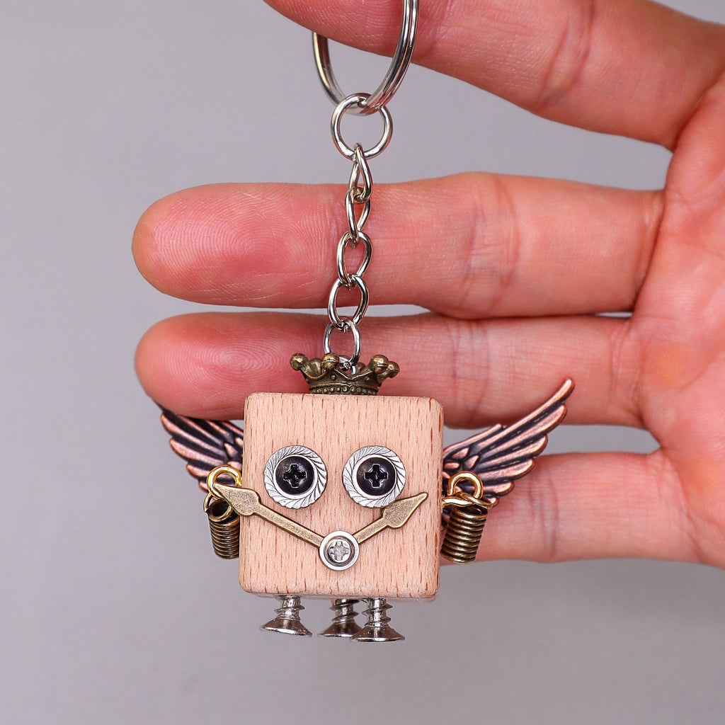 DIY Timberbot Kit – Build 2 Wooden Robots, Make Keychains & Necklaces