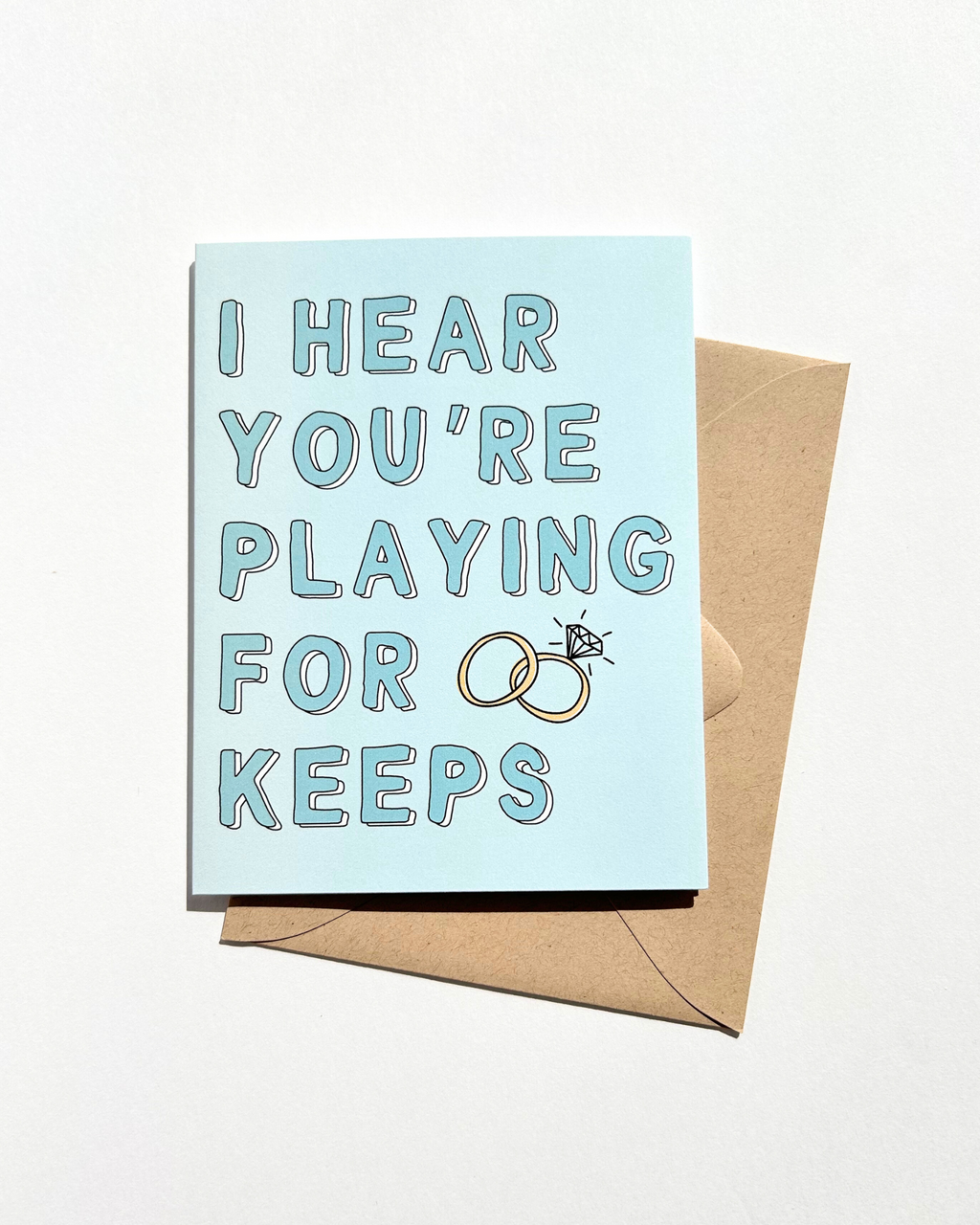 Playing for Keeps Cute Engagement Party Card Wedding