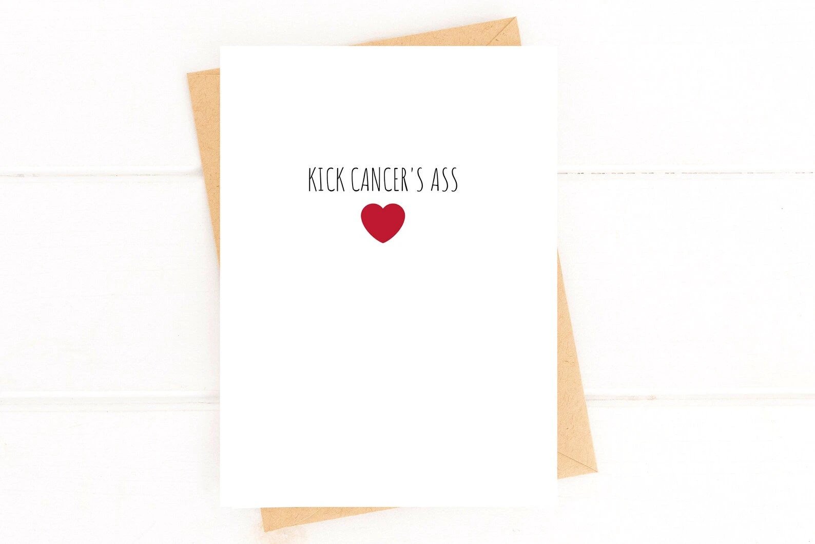 Funny Cancer Card Kick Cancer's Ass Get Well Card by Five Dot Post