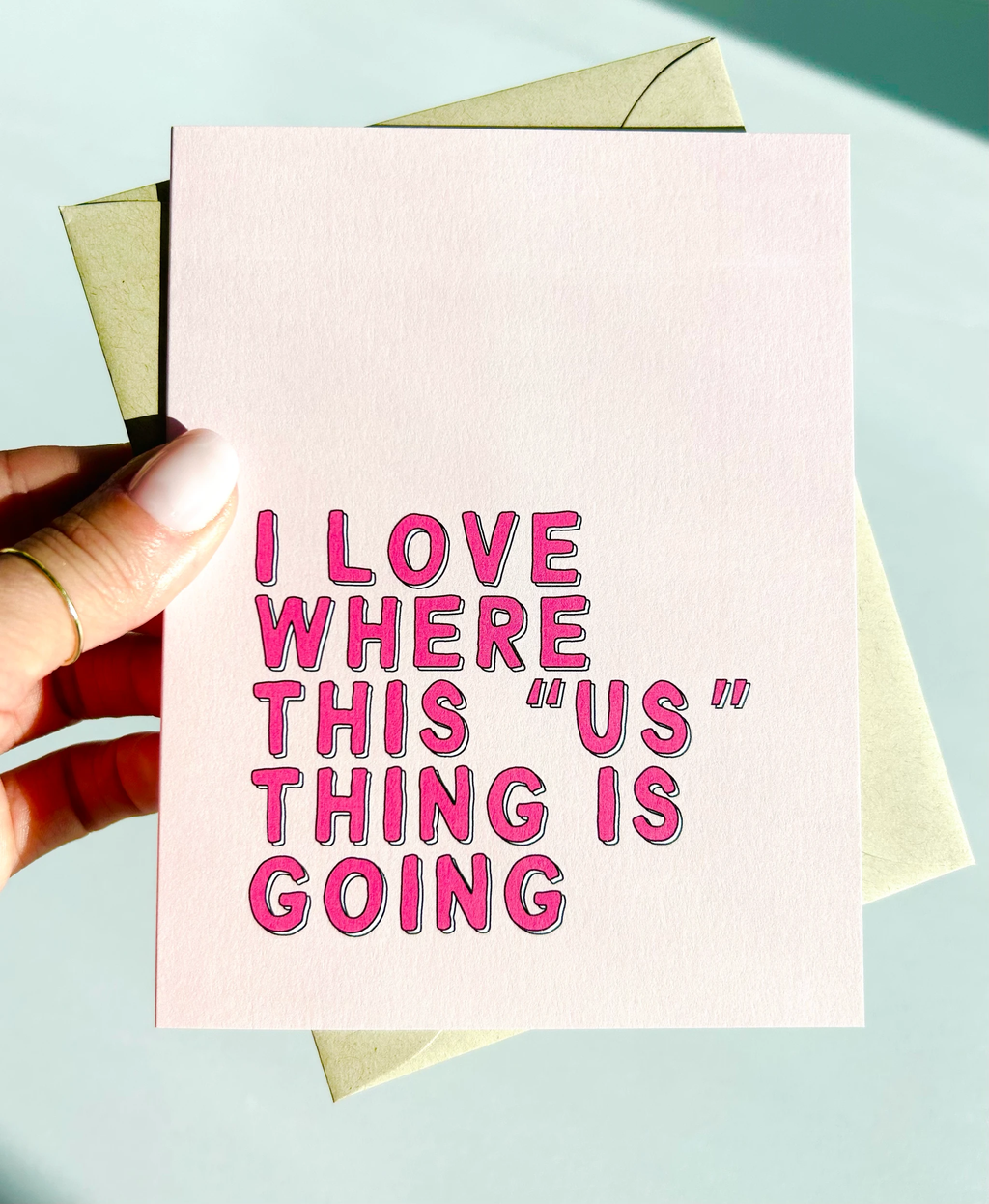 I Love This Us Thing Cute Valentine's Day Card Sweet Funny Card for New Couple by Five Dot Post