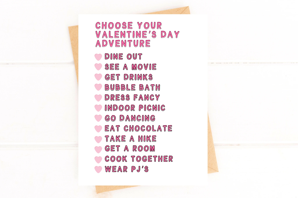Choose Your Own Adventure Valentines Day Card Sweet Funny Card for Valentine's by Five Dot Post