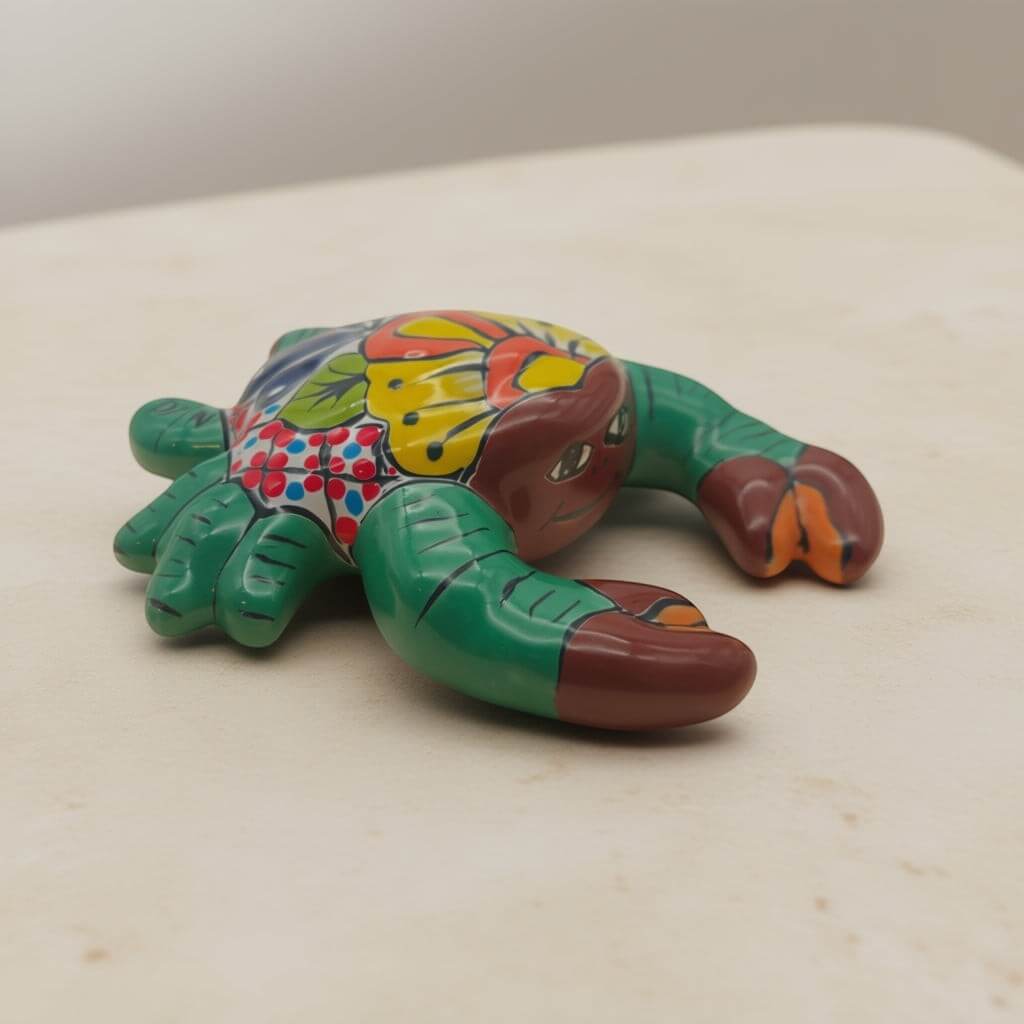 Talavera Crab Sculpture | Vibrant Handcrafted Mexican Art