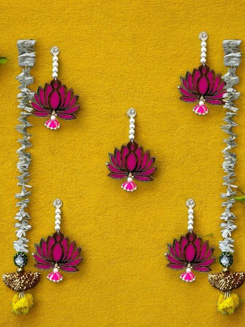 7" Long Lotus Hanging, Set of 5 Festive Decor La Vie Bien 7" Long Lotus Hanging, Set of 5