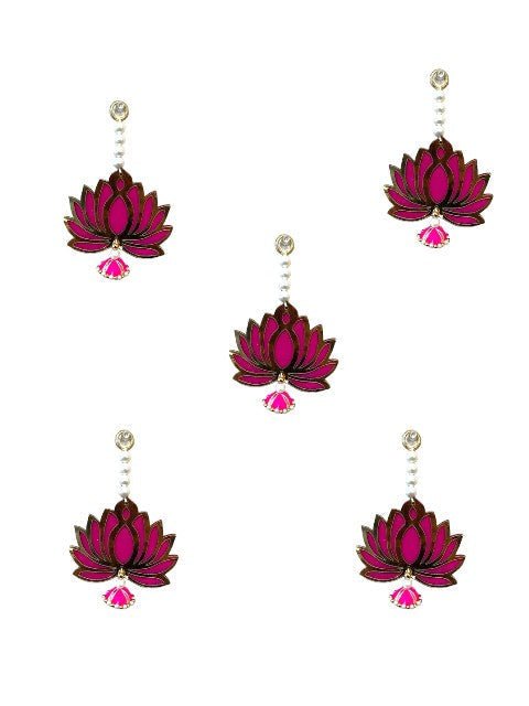 7" Long Lotus Hanging, Set of 5 Festive Decor La Vie Bien 7" Long Lotus Hanging, Set of 5