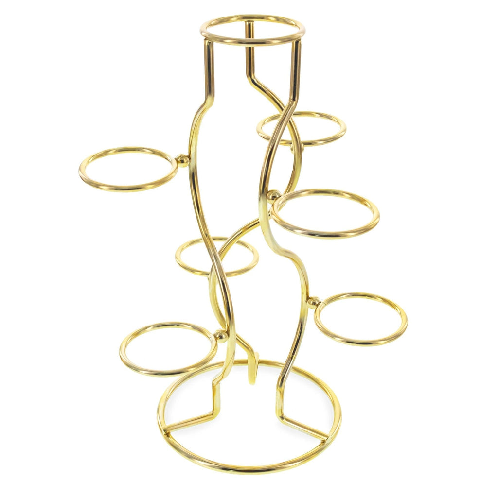 7 - Ring 3 - Tier Gold Wire Metal Sphere Crystals Egg Stand Holder Display 7.4 Inches (Taiwan)