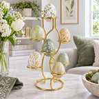 7-Ring 3-Tier Gold Wire Metal Sphere Crystals Egg Stand Holder Display 7.4 Inches (Taiwan) Egg Decorating > Stands > Metal La Vie Bien 7-Ring 3-Tier Gold Wire Metal Sphere Crystals Egg Stand Holder Display 7.4 Inches (Taiwan)