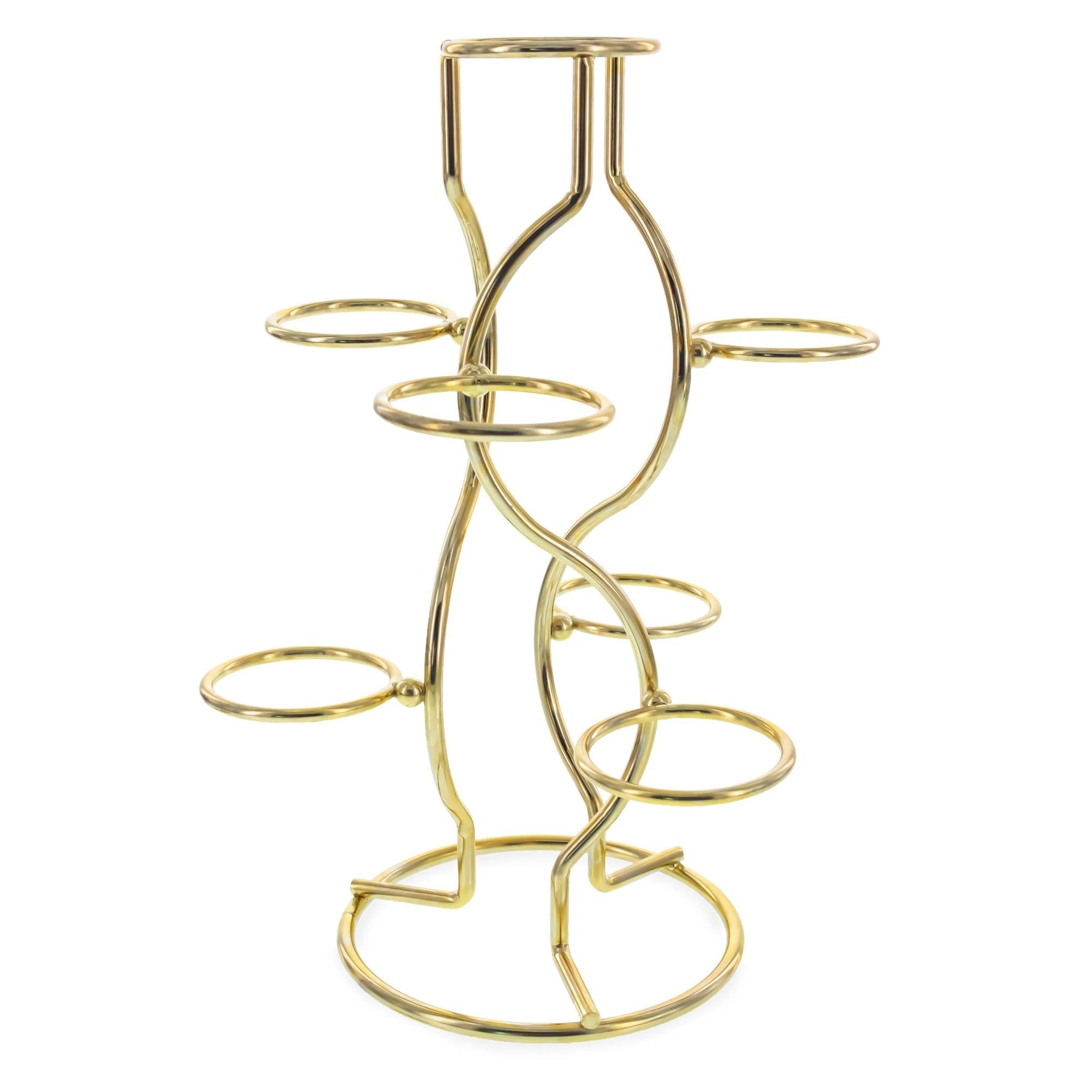 7 - Ring 3 - Tier Gold Wire Metal Sphere Crystals Egg Stand Holder Display 7.4 Inches (Taiwan)