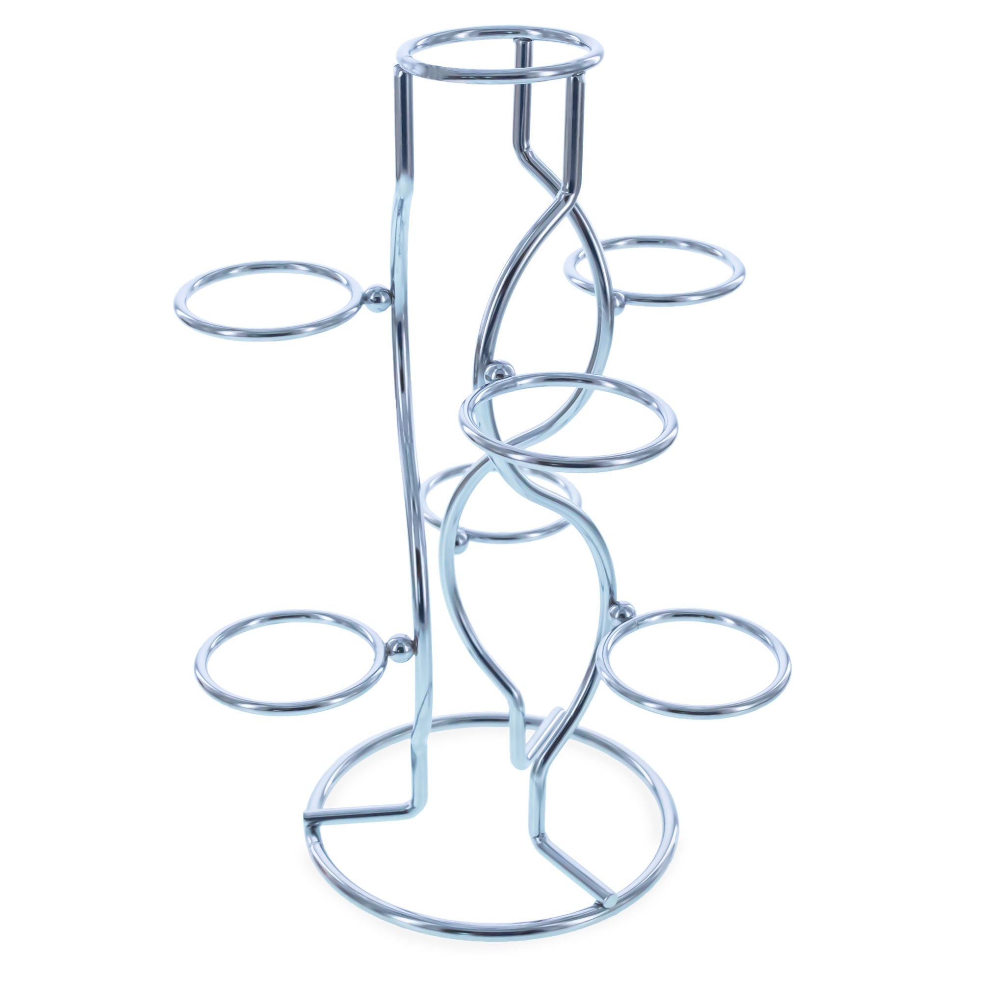 7-Ring 3-Tier Silver Wire Metal Sphere Crystals Egg Stand Holder Display 7.4 Inches Egg Decorating > Stands > Metal La Vie Bien 7-Ring 3-Tier Silver Wire Metal Sphere Crystals Egg Stand Holder Display 7.4 Inches