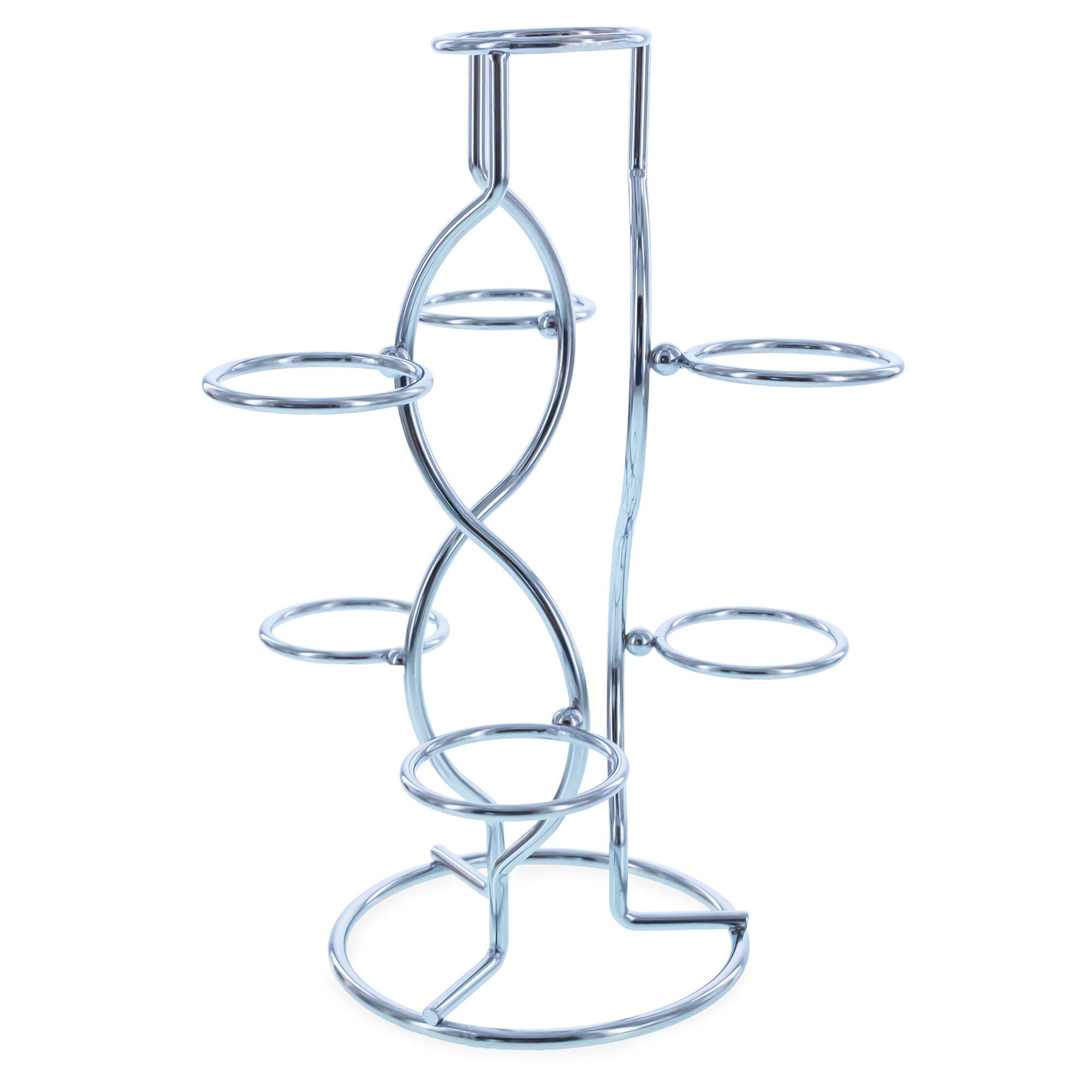 7-Ring 3-Tier Silver Wire Metal Sphere Crystals Egg Stand Holder Display 7.4 Inches Egg Decorating > Stands > Metal La Vie Bien 7-Ring 3-Tier Silver Wire Metal Sphere Crystals Egg Stand Holder Display 7.4 Inches