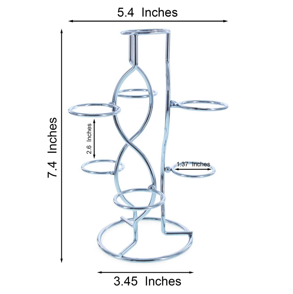 7-Ring 3-Tier Silver Wire Metal Sphere Crystals Egg Stand Holder Display 7.4 Inches Egg Decorating > Stands > Metal La Vie Bien 7-Ring 3-Tier Silver Wire Metal Sphere Crystals Egg Stand Holder Display 7.4 Inches